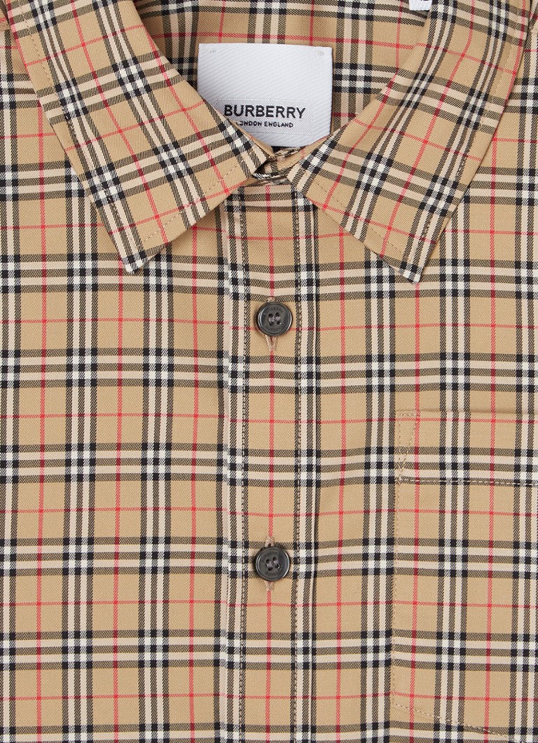 Burberry Owen krekls ar krūšu kabatu un rūtainu rakstu