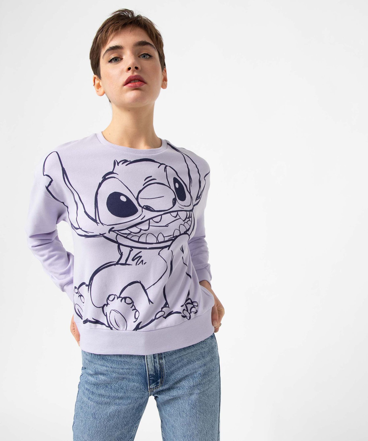 Sweat femme avec motif Stitch XXL - DS violet | GEMO