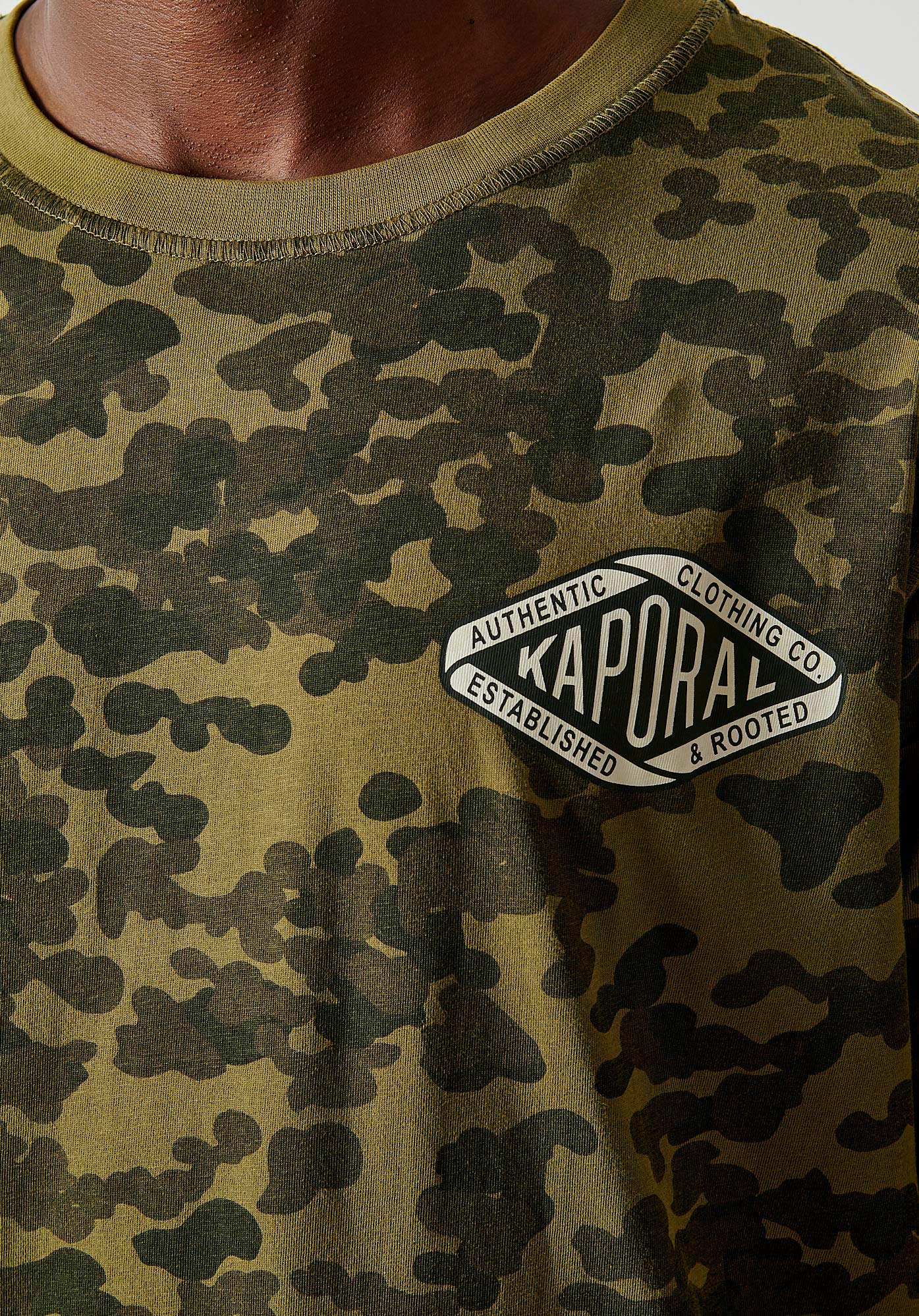RAMON  T-shirt kaki camouflage Homme 100% coton