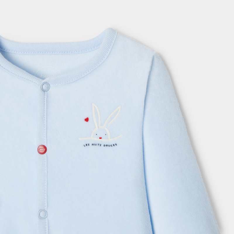 Dors-bien en velours bleu naissance Absorba
