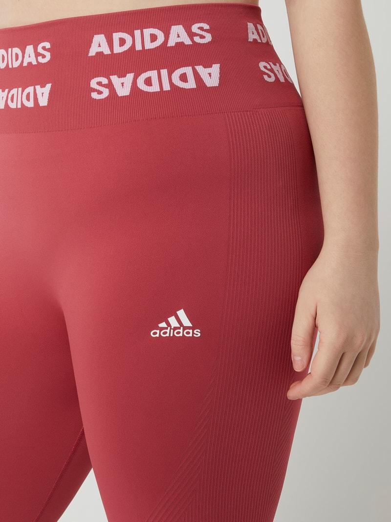 PLUS SIZE Sportleggings mit Logo-Details Modell 'Aeroknit' in bordeaux rot