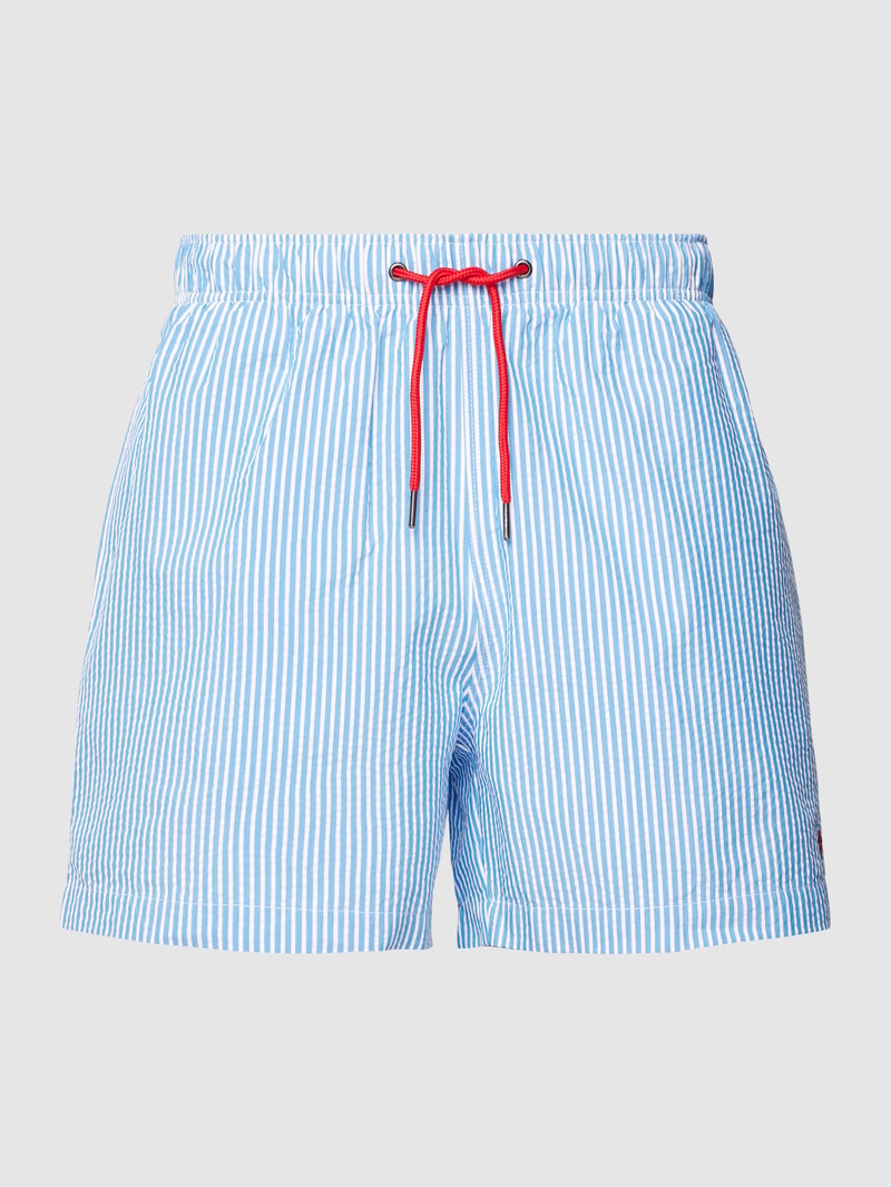 Badehose mit Streifenmuster in blau