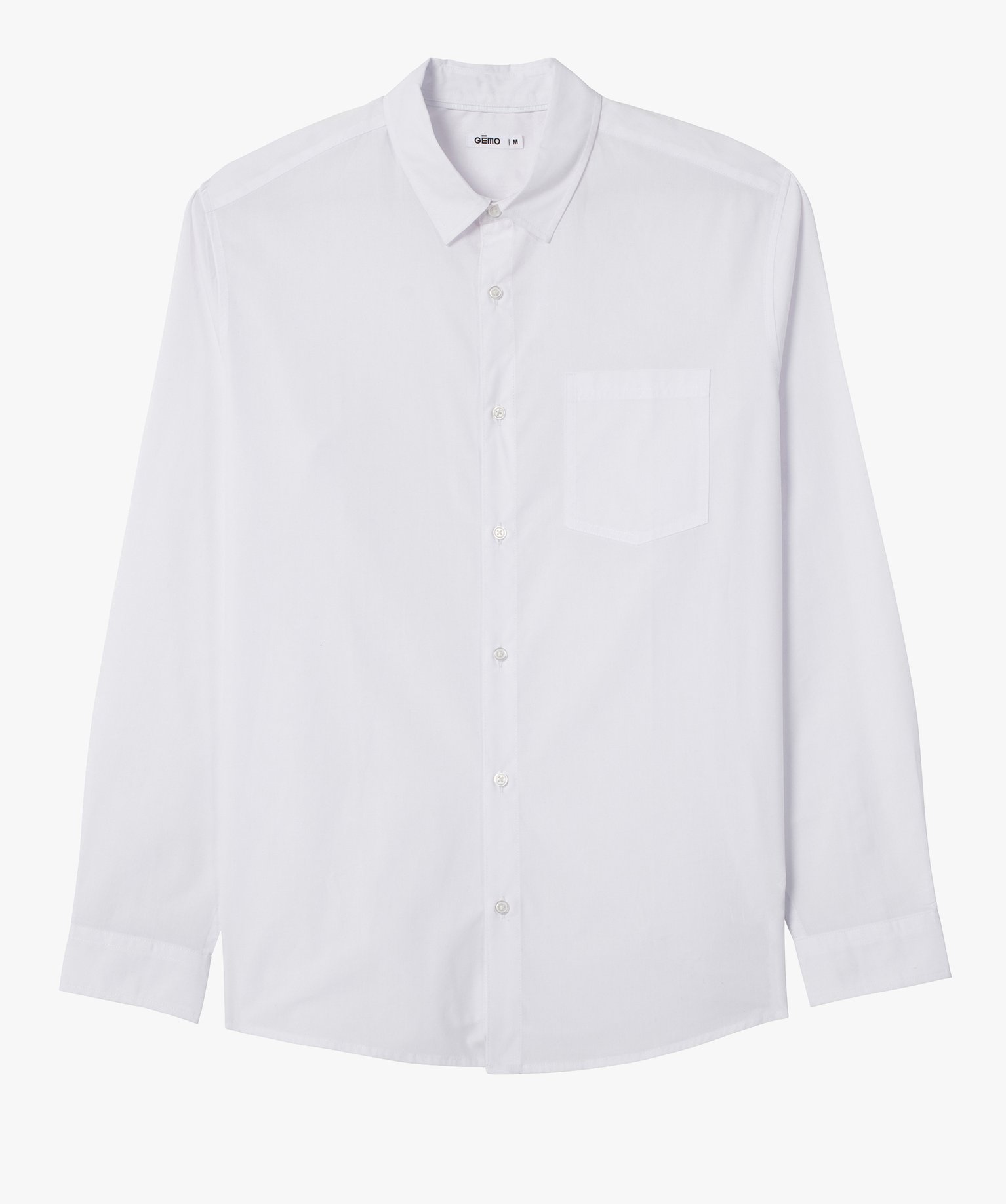 Chemise homme uni à manches longues - Repassage facile blanc | GEMO