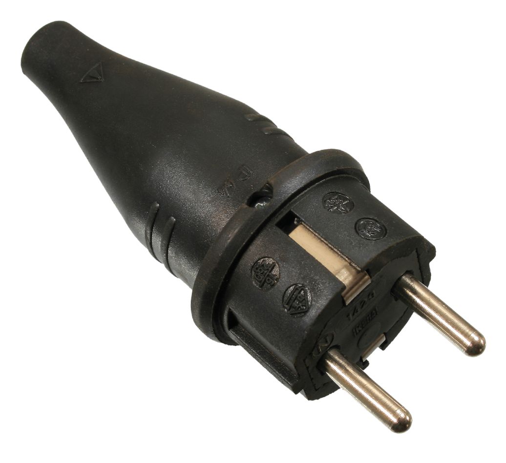 Schwabe 60412 Gummistopfen 230V/16A IP44 Schwarz bis 1,5 mm²