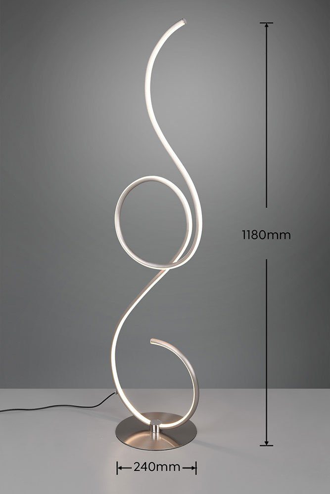 etc-shop LED Stehlampe, LED-Leuchtmittel fest verbaut, Kaltweiß, Warmweiß, Neutralweiß, Tageslichtweiß, LED Standleuchte dimmbar Designer Stehlampe silber