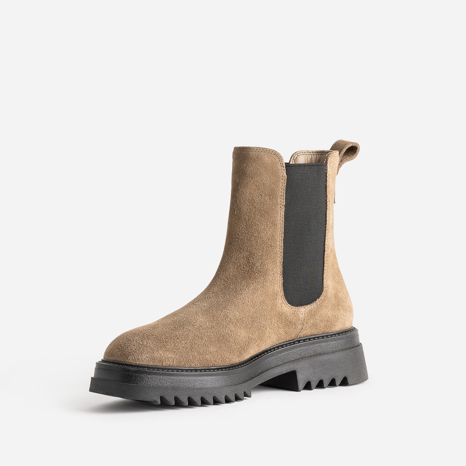 Chelsea boots TEXTO beige foncé en cuir velours