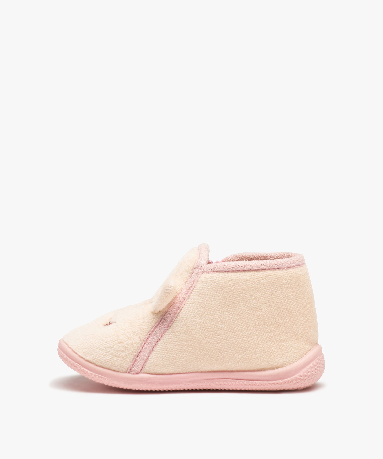 Chaussons bébé fille bottillons zippés avec oreilles en r... beige | GEMO