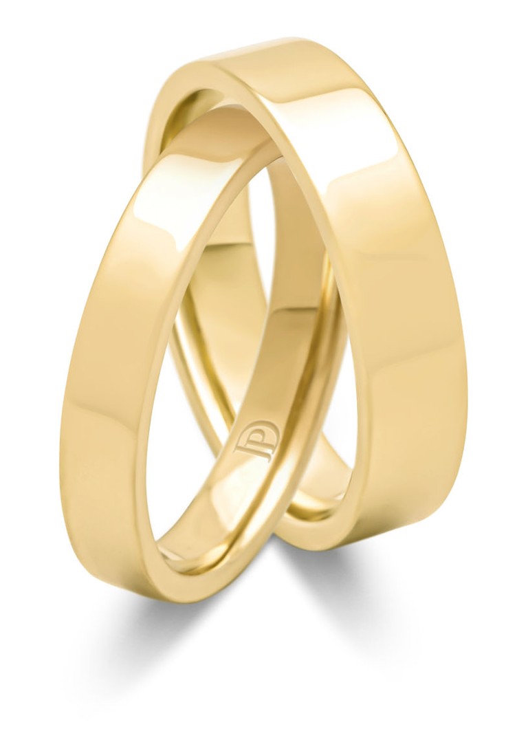 Diamond Point Yellow Gold Wedding Ring