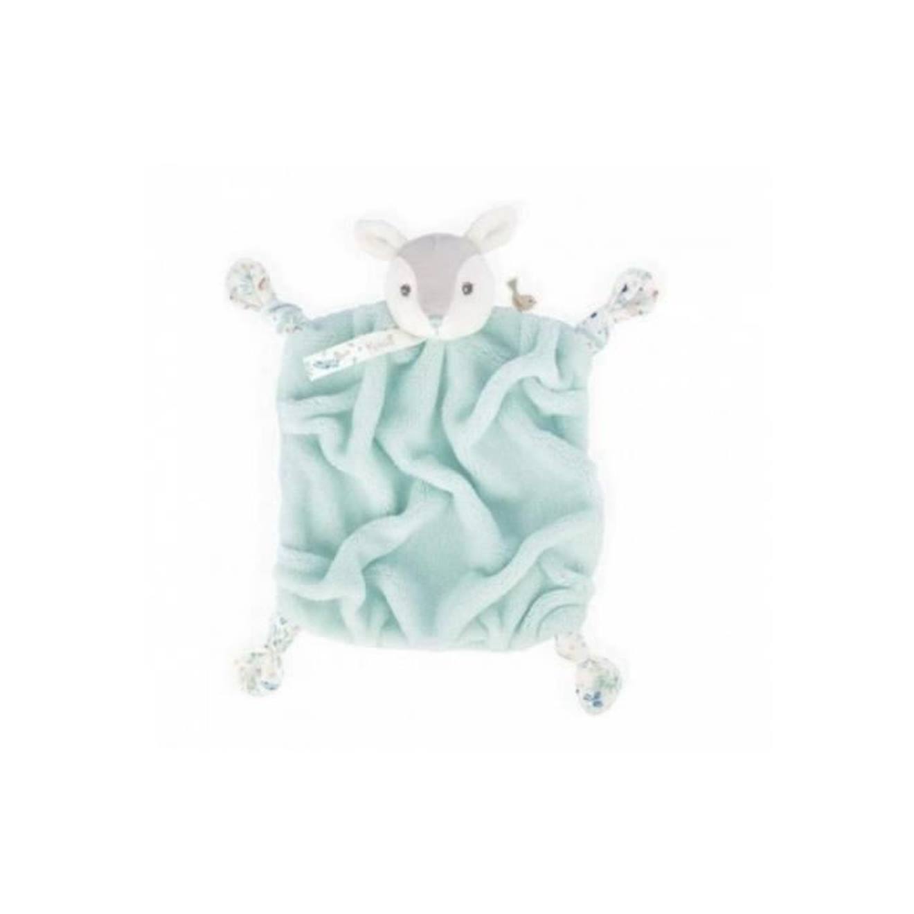 Plume Doudou Faon Vert d'eau blanc