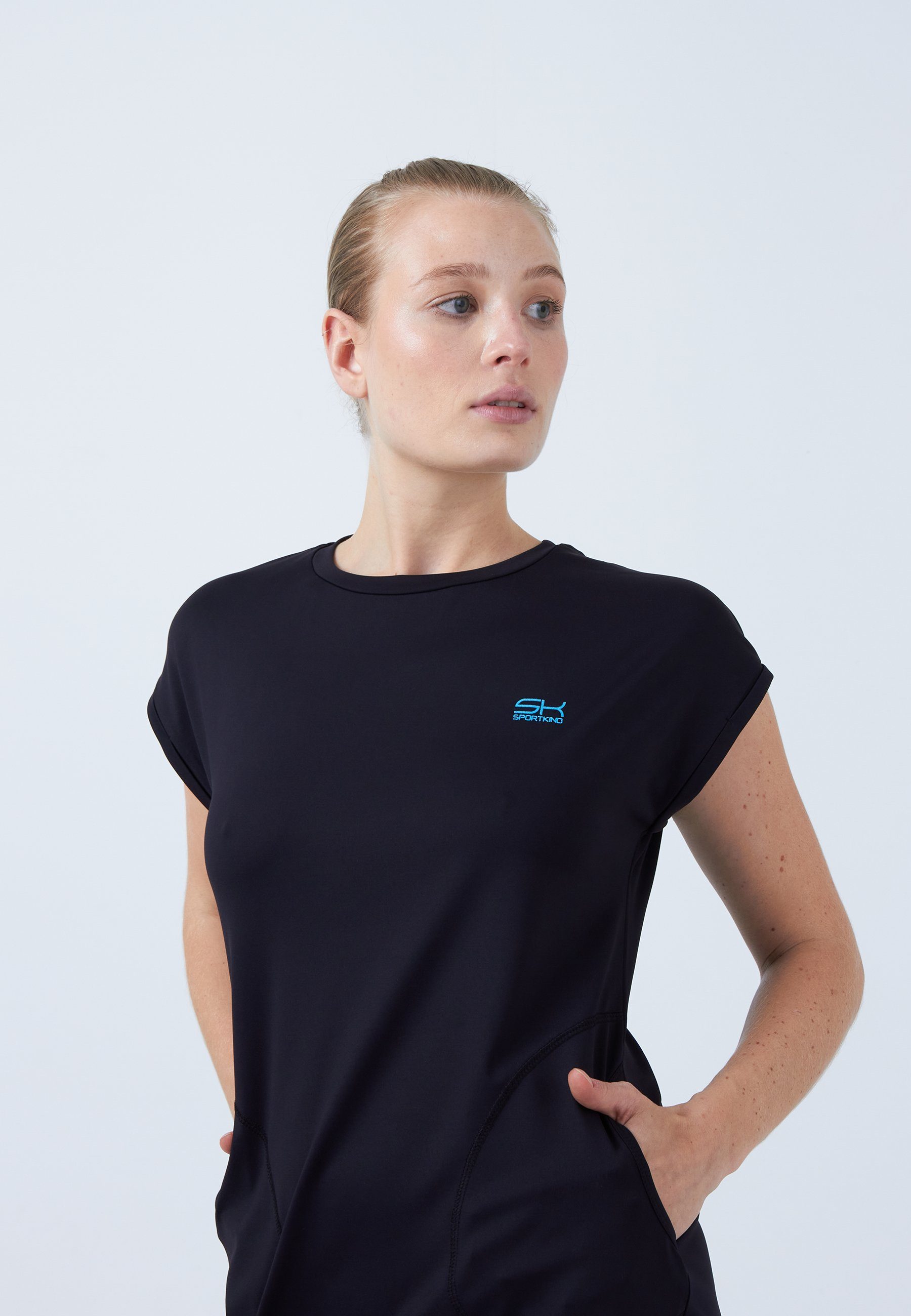 SPORTKIND Tenniskleid Loose Fit Mädchen & Damen schwarz