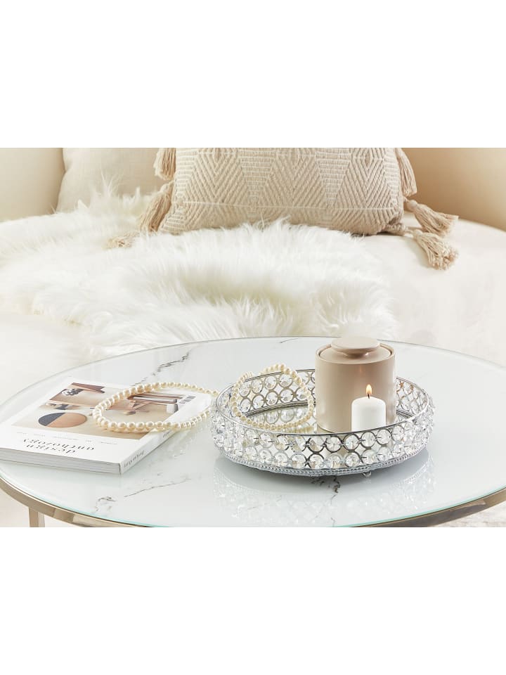 Beliani Tablett VATAN in Silber - (W) 25 x (H) 6 x (L) 25 cm günstig kaufen onesize
