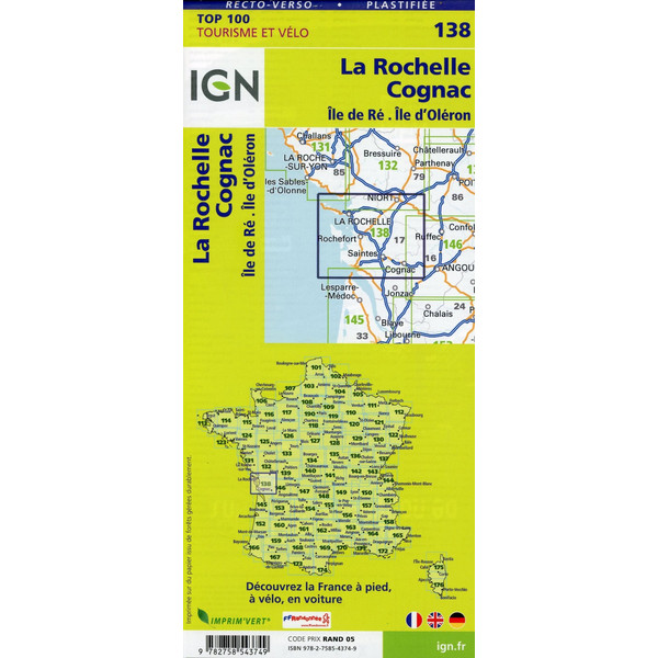 La Rochelle Cognac 1:100 000 - Karte