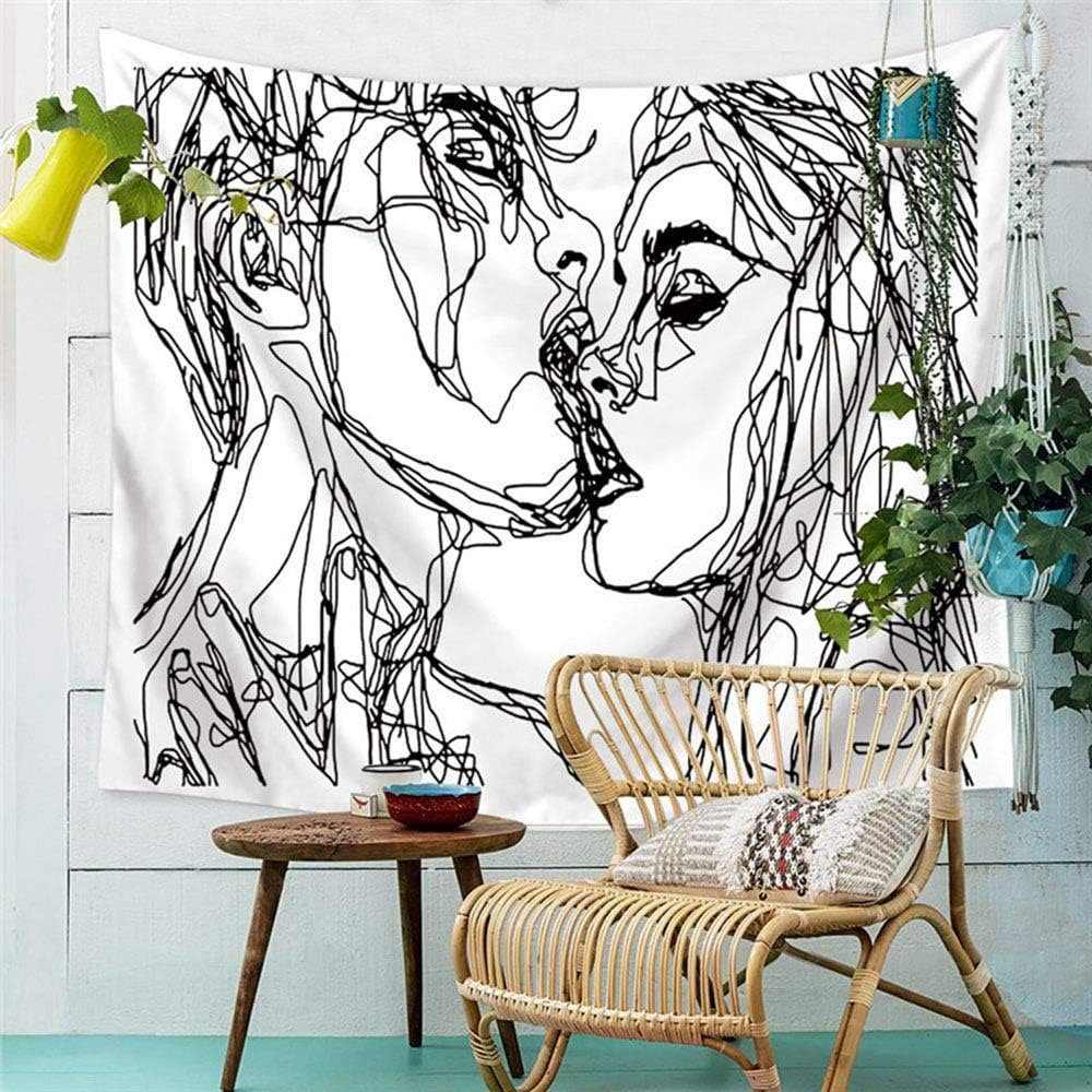 Wandteppich Modern Kuss Wandteppich Abstrakte Kunst Wandteppich Polyeste Hausdekor, Sarfly