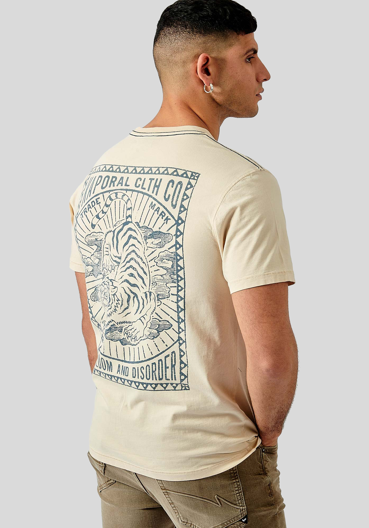 BUCK   T-shirt beige homme 100% coton