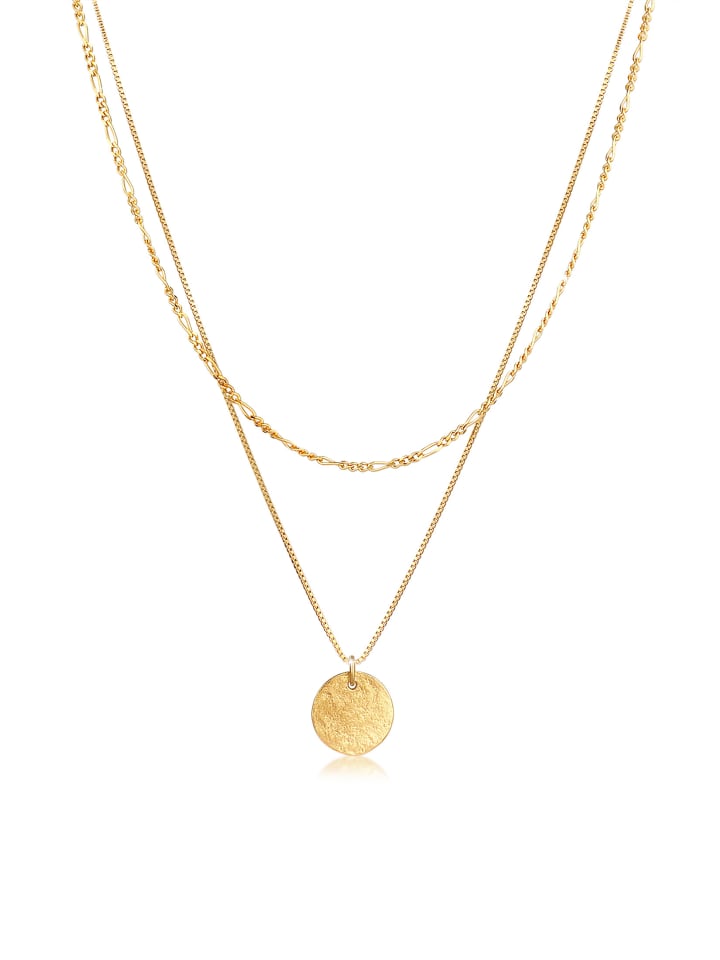 Elli Halskette 925 Sterling Silber Plättchen, Figaro in Gold günstig kaufen
