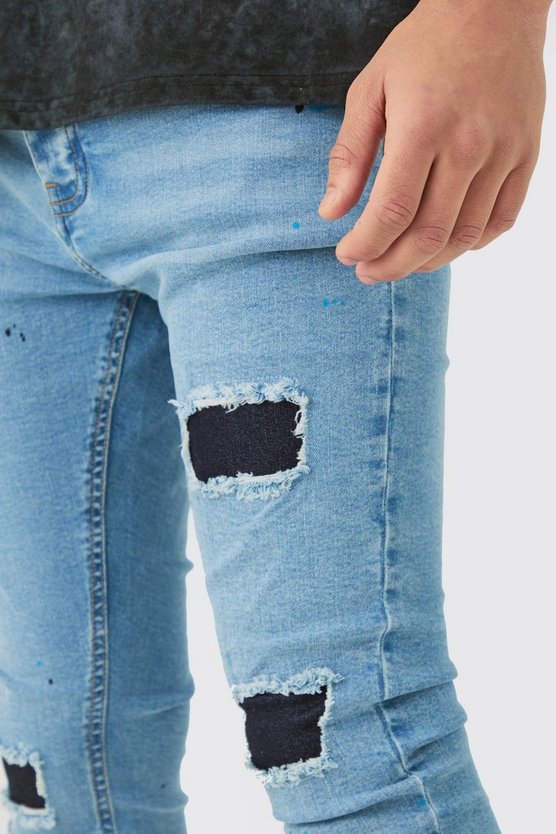 Super Skinny Stretch Jeans in Hellblau