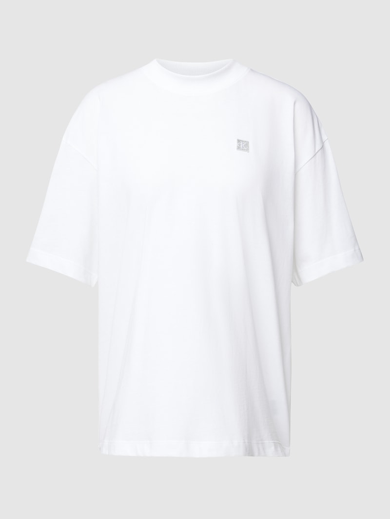 Oversized T-Shirt mit Rundhalsausschnitt in weiss