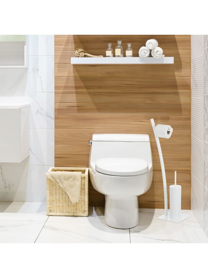 relaxdays WC-Garnitur in Weiß - (B)29 x (H)78 x (T)20 cm günstig kaufen onesize