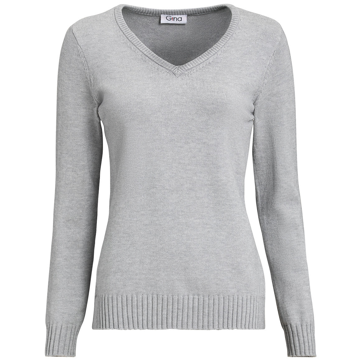 Damen Feinstrickpullover mit V-Ausschnitt