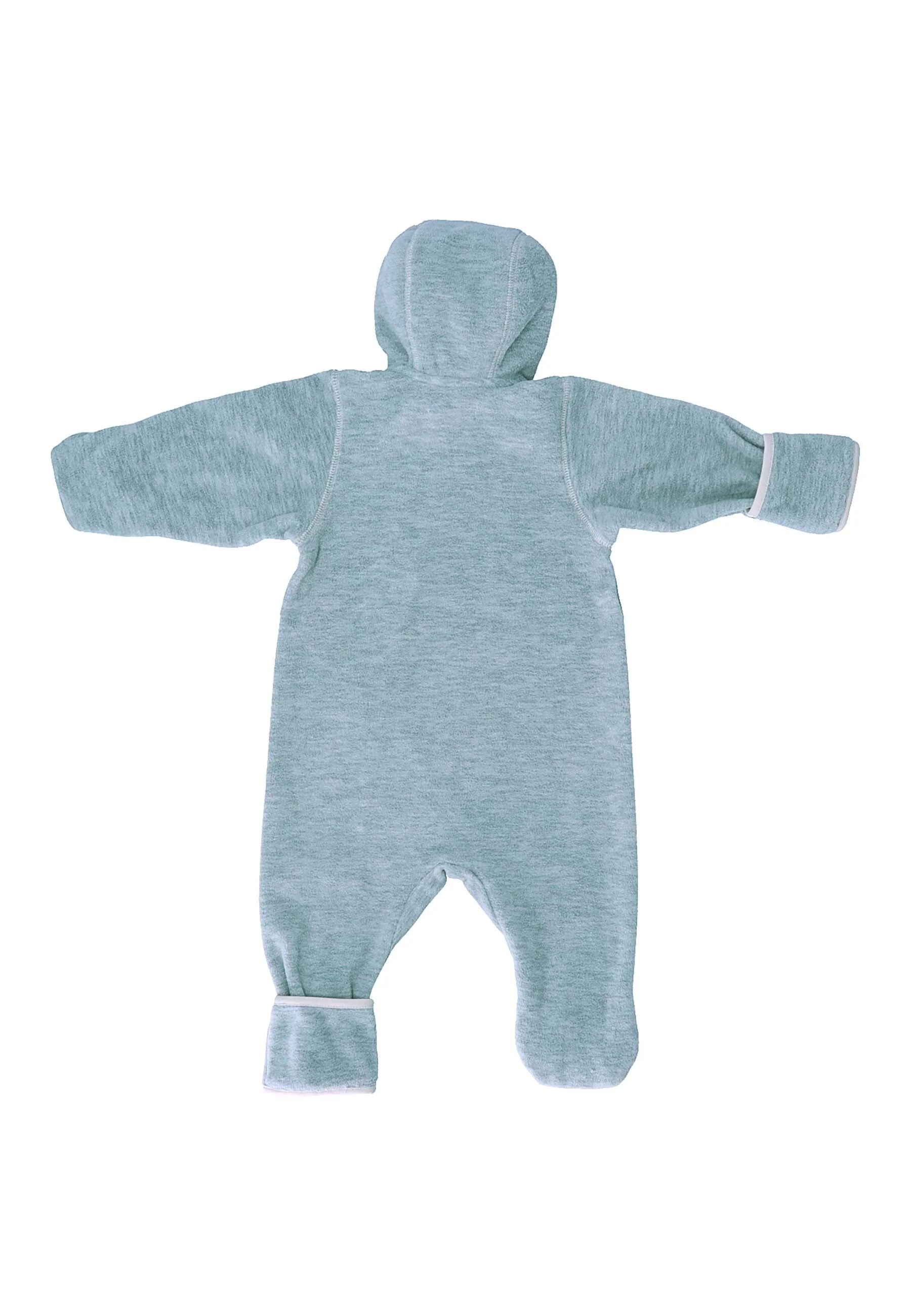 Overall aus Melange-Microfleece uni mit Kapuze