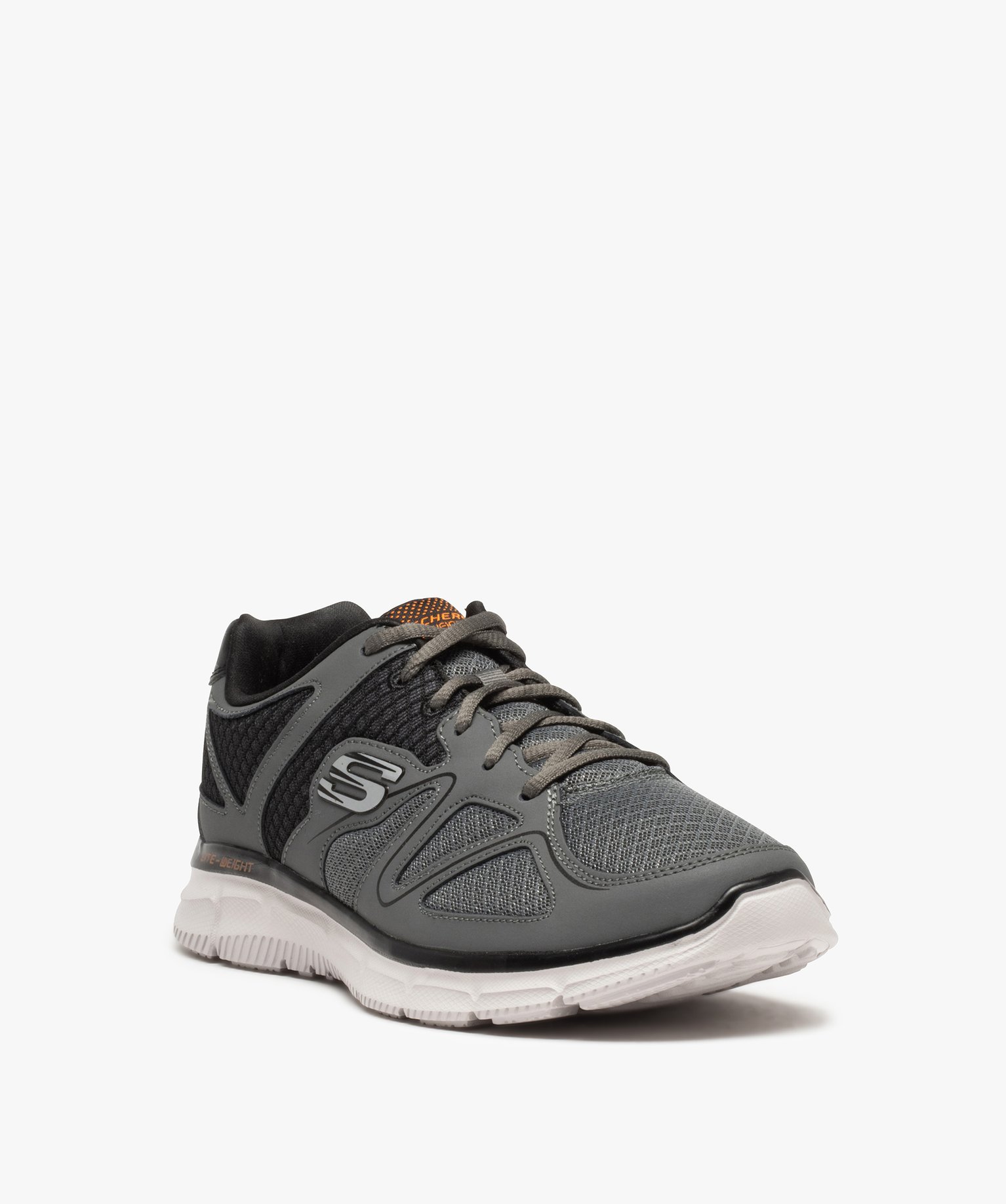 Baskets homme running unies dessus mesh – Skechers gris | GEMO