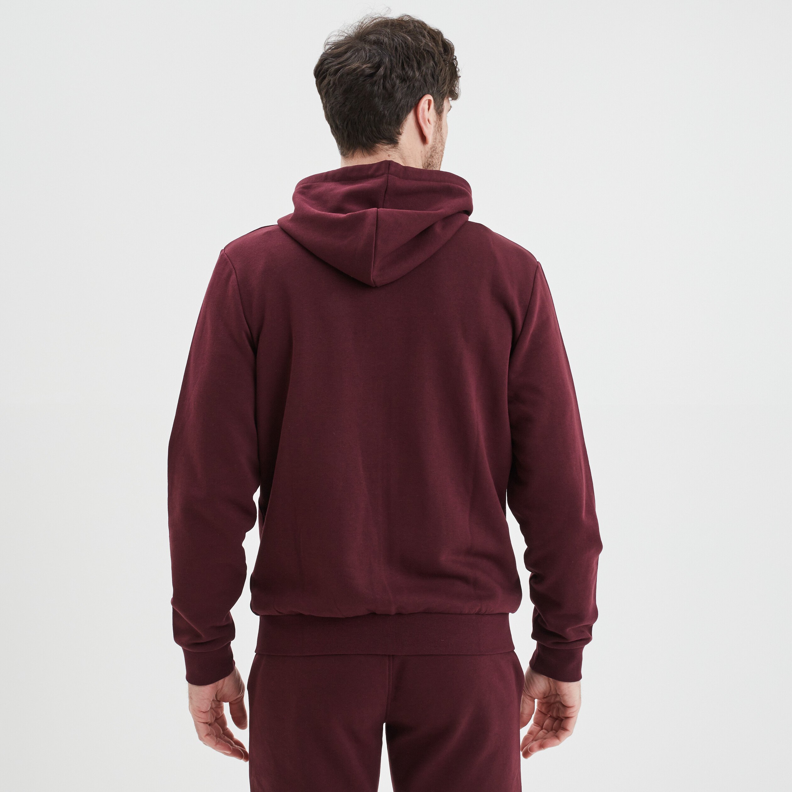 Sweat zippé molleton à capuche prune homme | La Halle
