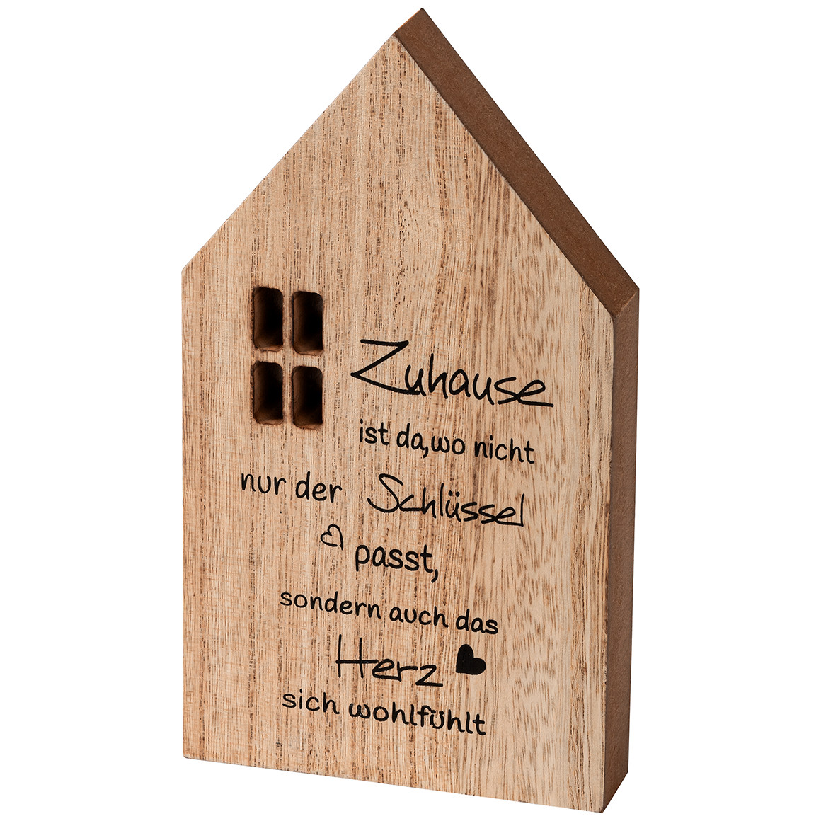 Dekoaufsteller Haus mit Schriftzug