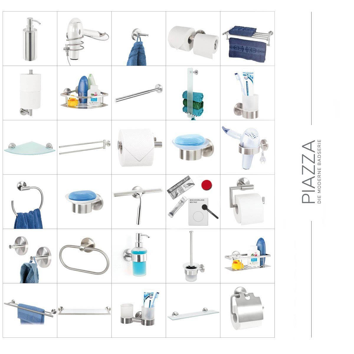 bremermann Wandhaken bremermann Bad-Serie PIAZZA - Doppel-Wandhaken 2er Set, Edelstahl matt, Badezimmer, Küche, (Set, 2-St)