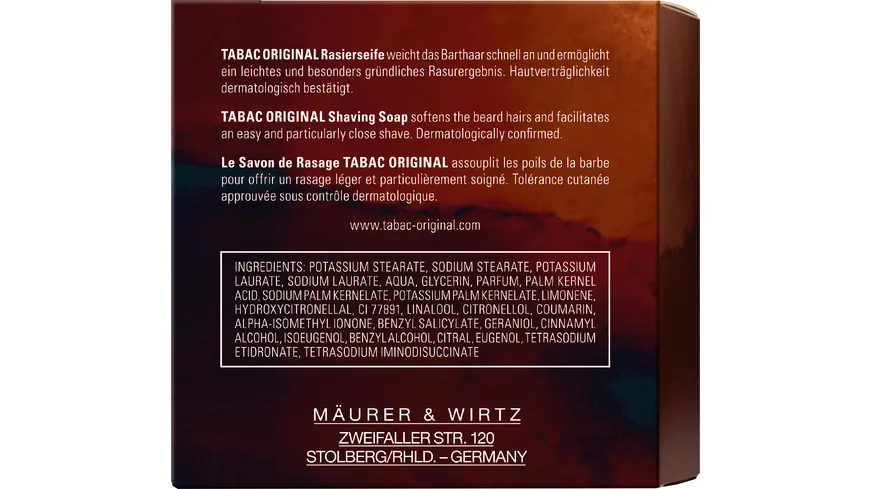 TABAC ORIGINAL Rasier-Seife 125 g