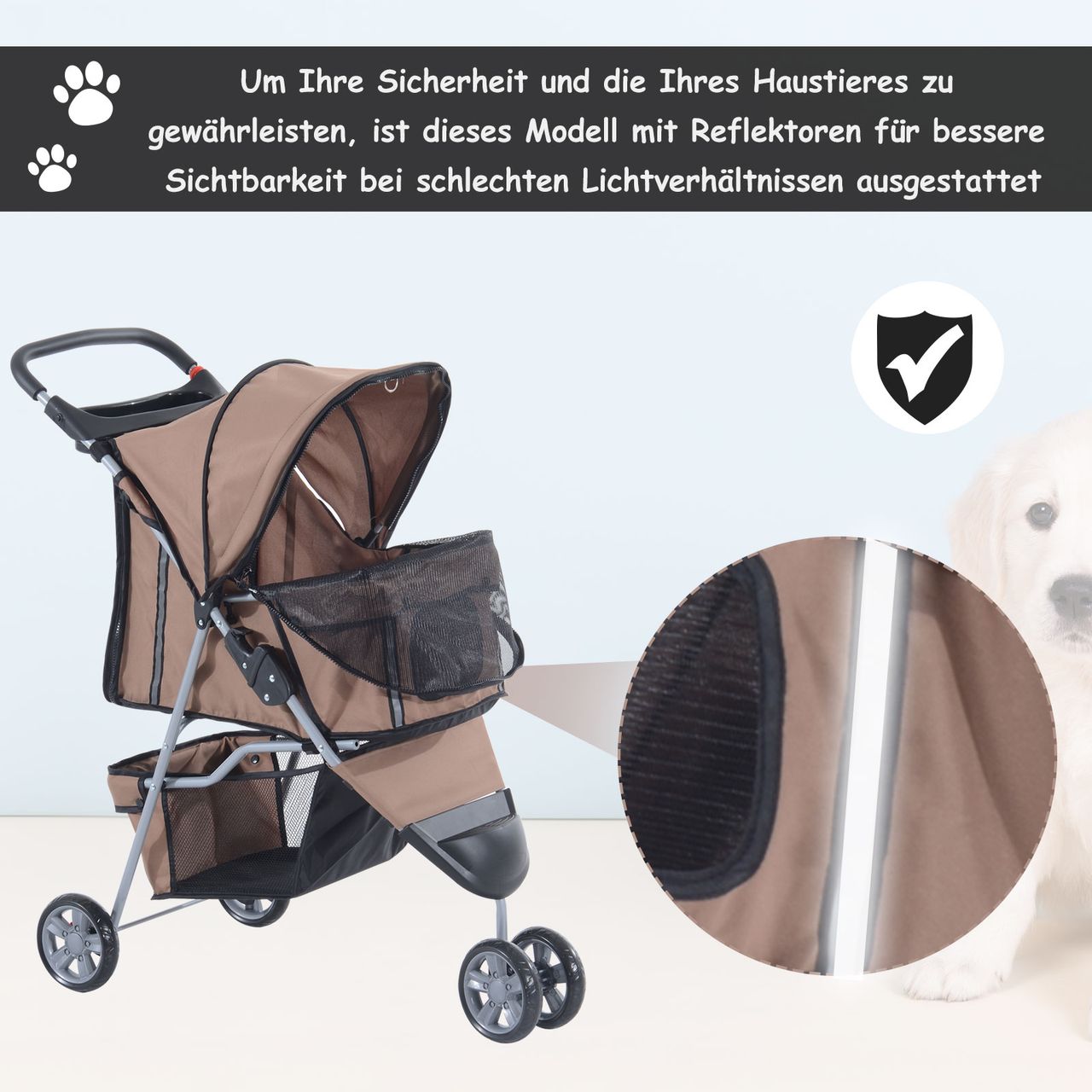 PawHut Hundewagen Hundebuggy Katzenwagen Tierbuggy Pet Stroller Hunde 4 Farben