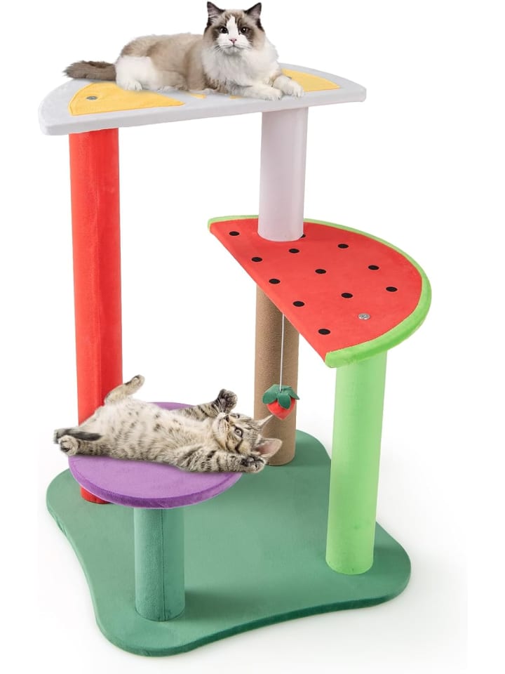 COSTWAY Kratzbaum Klein mit Obstmotiven in Bunt günstig kaufen onesize