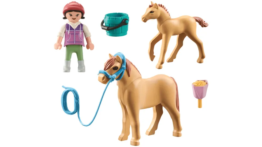 PLAYMOBIL 71498 - Horses of Waterfall - Kind mit Pony und Fohlen