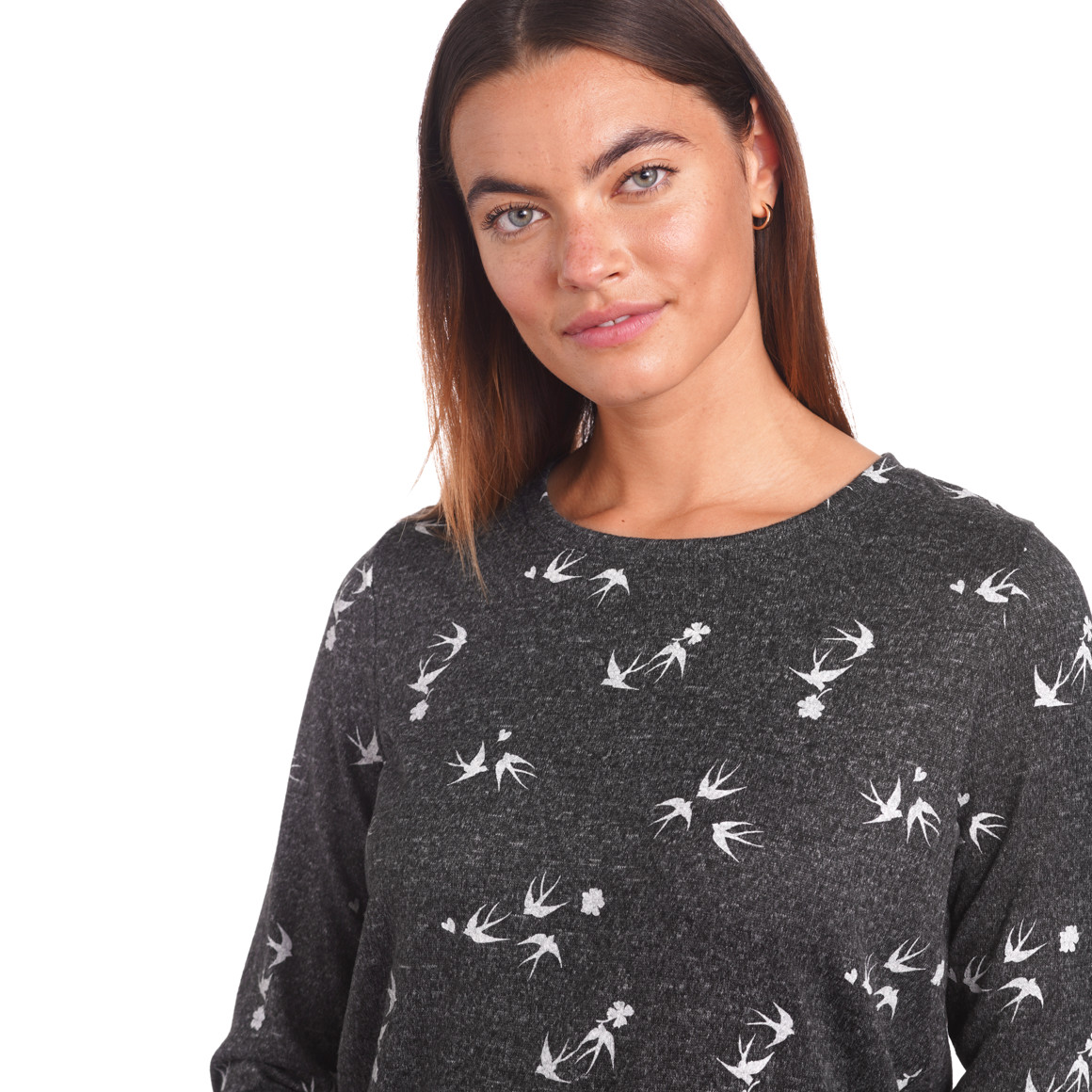 Damen Langarmshirt mit Herz-Allover