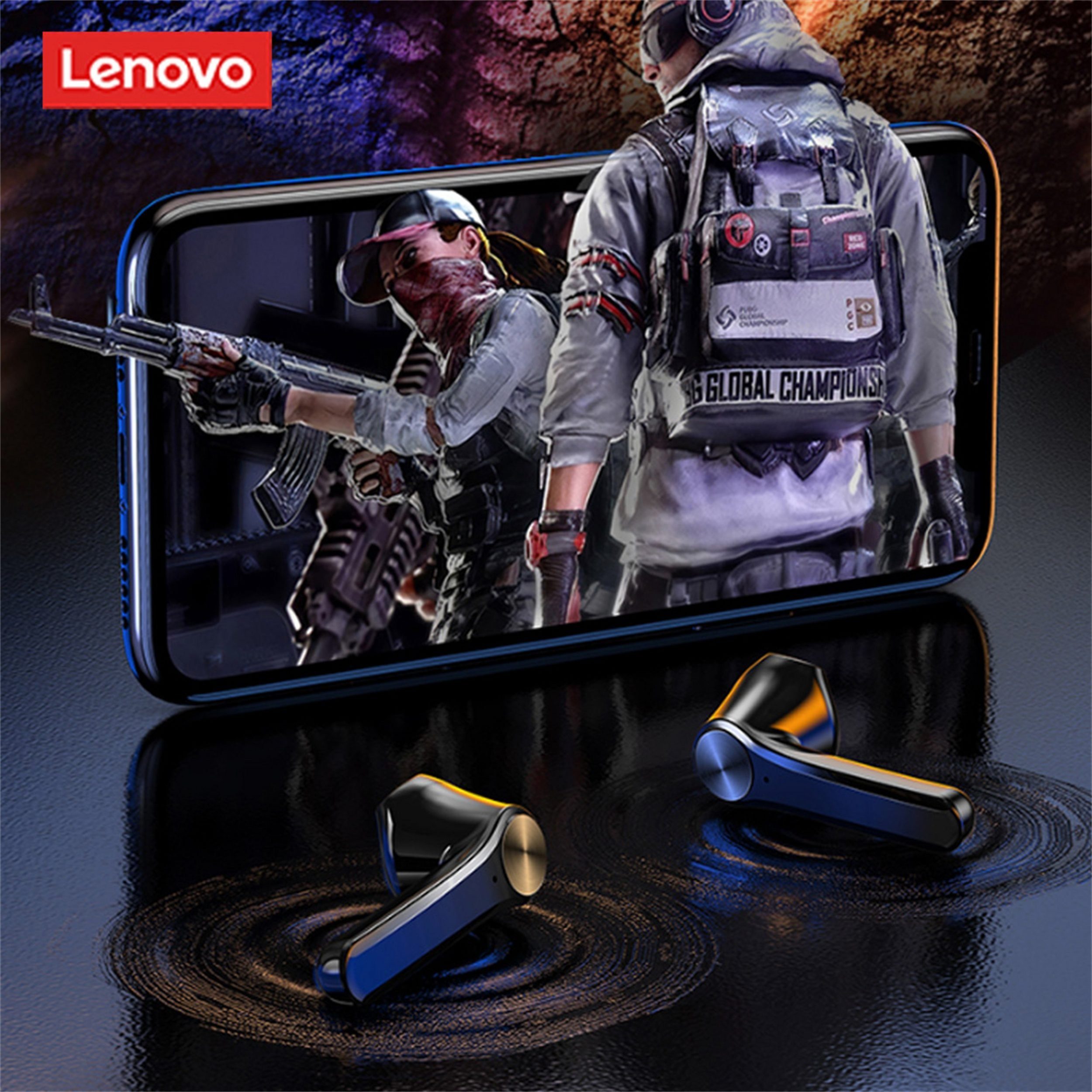 Lenovo QT81 mit Touch-Steuerung Bluetooth-Kopfhörer (True Wireless, Siri, Bluetooth 5.0, kabellos, Stereo-Ohrhörer mit 300 mAh Kopfhörer-Ladehülle - Weiß)