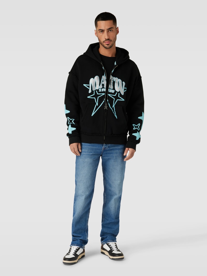 Sweatjacke mit Label-Print - MATW X REVIEW in schwarz