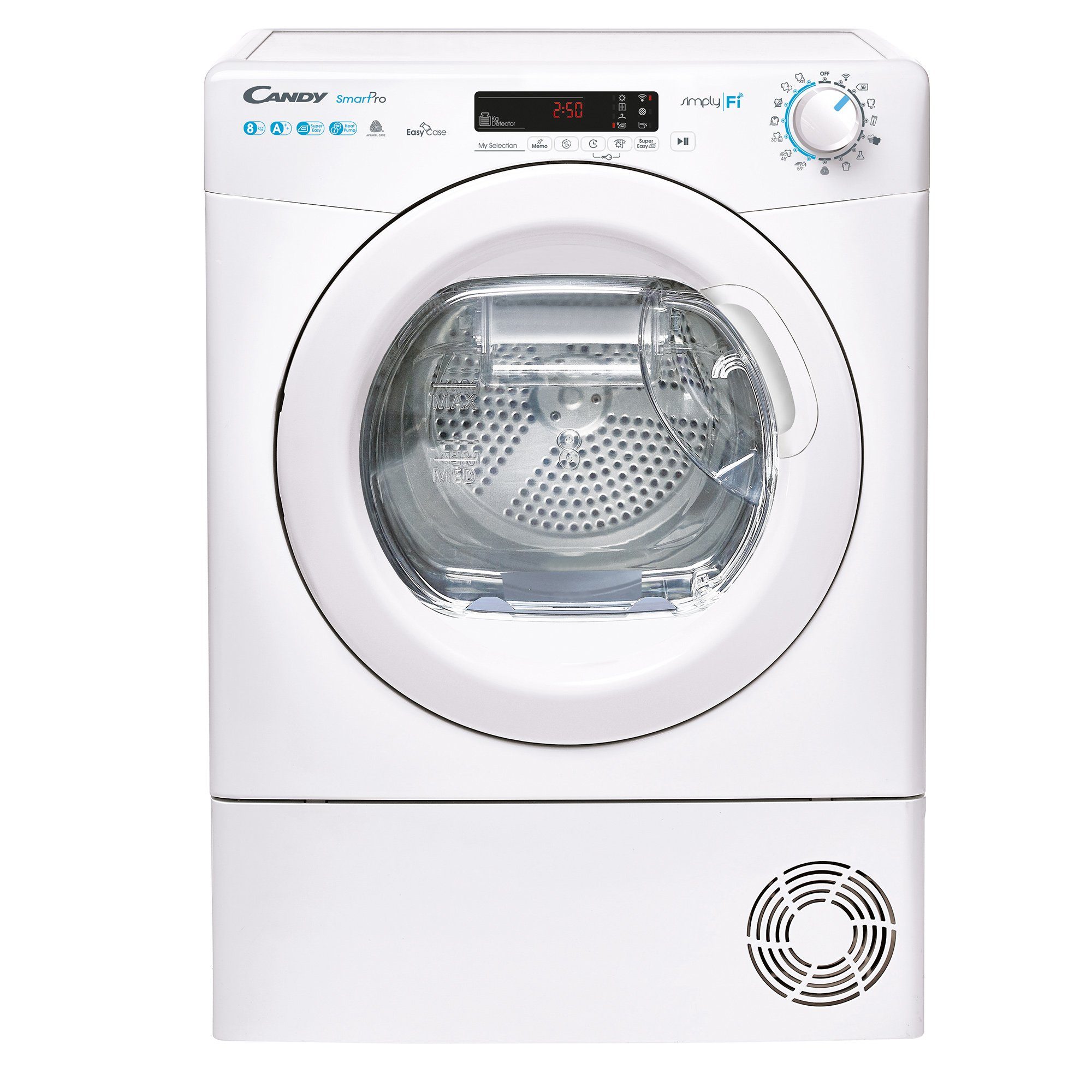 Candy Wärmepumpentrockner CSO H8A2DE-S, 8 kg, Symbolblende Mengenautomatik Digitaldisplay
