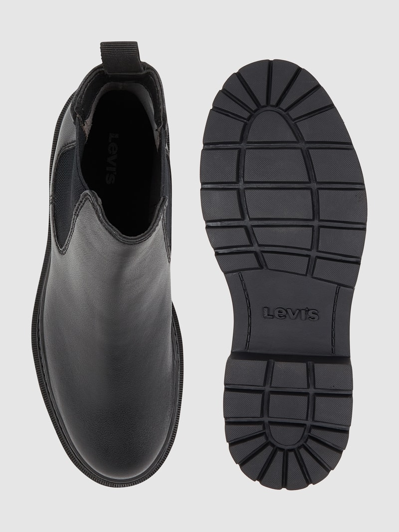 Chelsea Boots in Leder-Optik Modell 'Trooper' in schwarz
