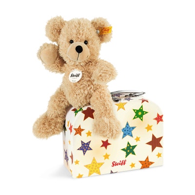 Fynn Teddybär im Koffer, 23 cm, beige