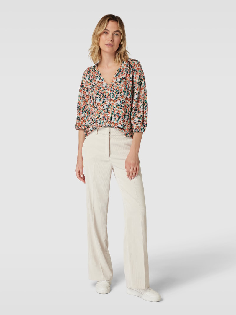 Bluse mit Allover-Muster in hellgrau