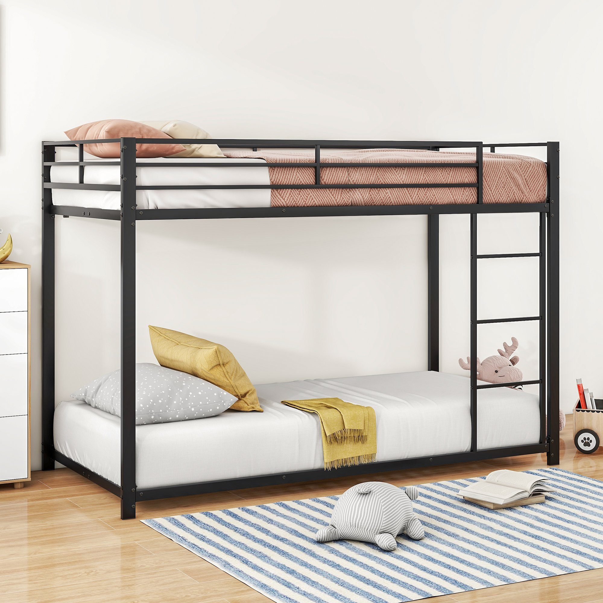 REDOM Etagenbett Bett Funktionsbett Kinderbetten Eisenbetten (Eisenetagenbetten in klassischer Form 90x200 cm), ohne Matratze