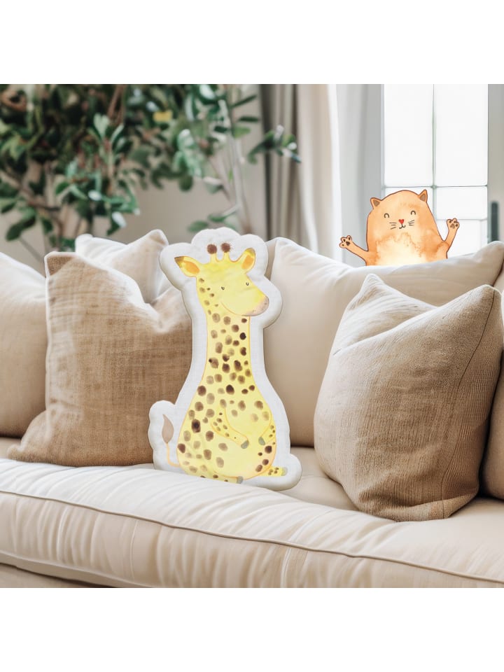 Mr. & Mrs. Panda Kissen Kuscheltier Giraffe Zufrieden ohne Spruch in Weiß günstig kaufen