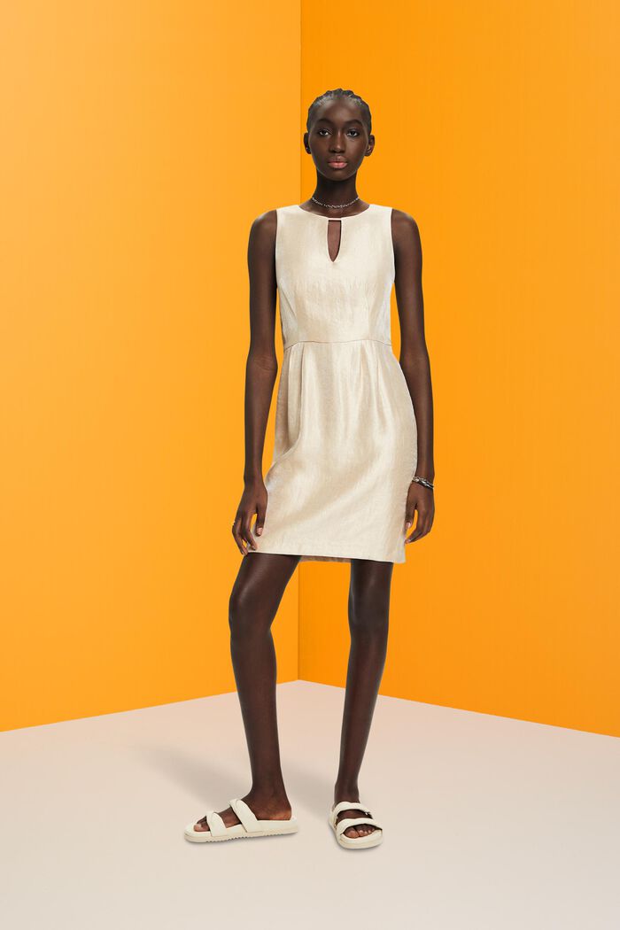 Minikleid aus Twill mit Metallic-Finish