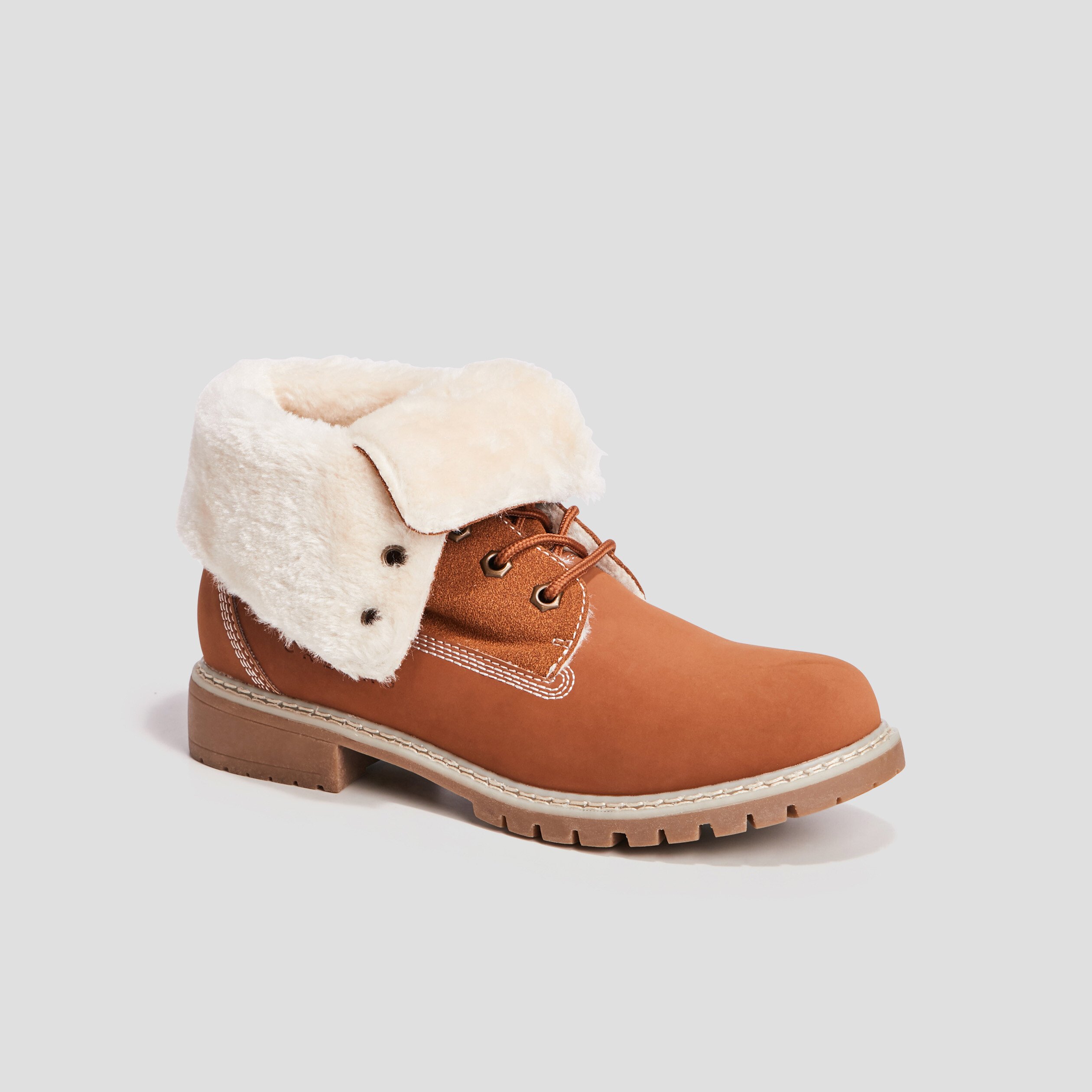 Bottines fourrées marron clair femme | La Halle