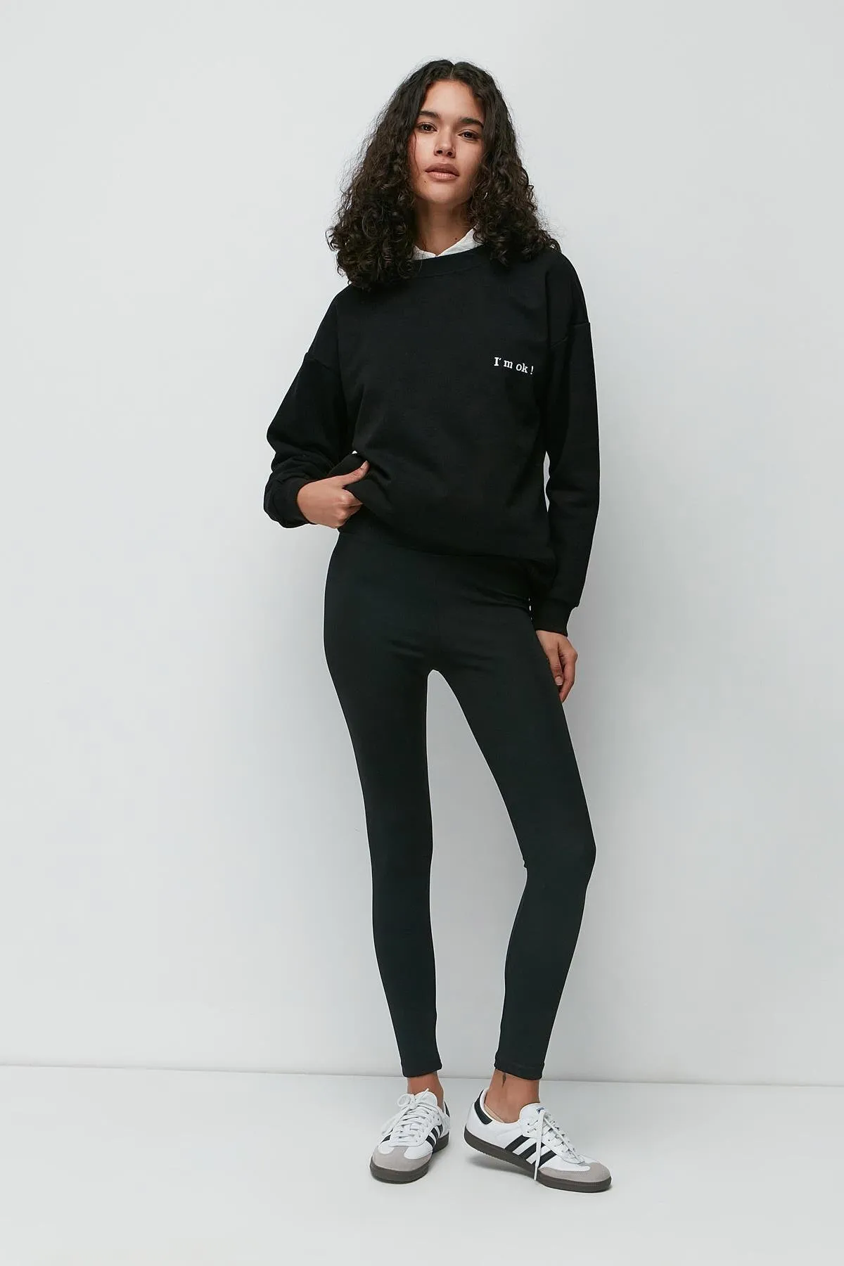 C&City  Lange Sportleggings mit hoher Taille 9404 Schwarz