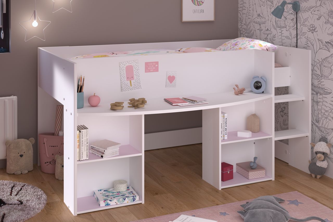 Parisot Pirouette 1 Hochbett - farbige Einsätze drehbar - rosa oder grau