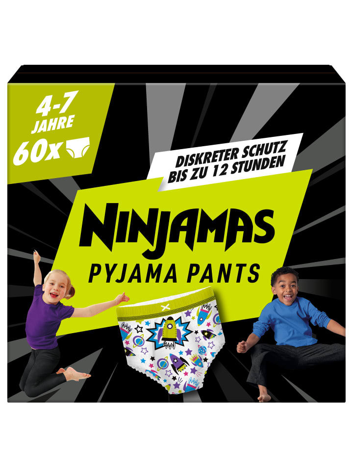 Pampers Ninjamas Pyjama Pants Raumschiff, 60 absorbierende Nachthöschen, 7 Jahre, 17kg-30kg günstig kaufen onesize