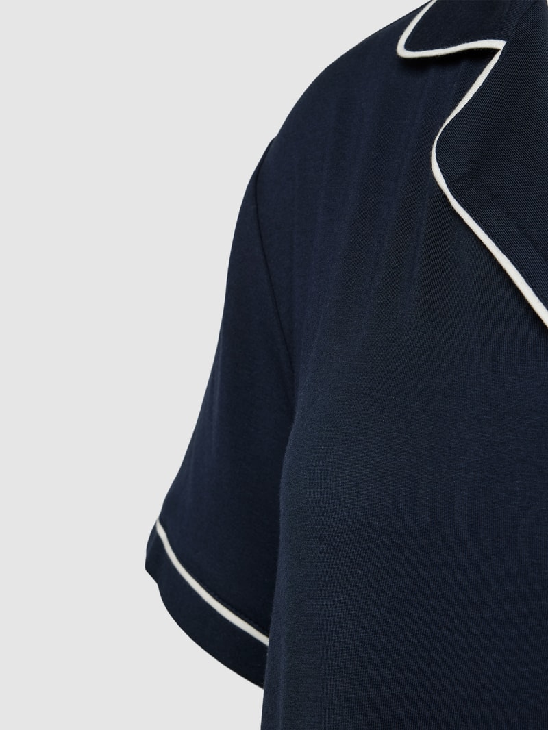 Pyjama-Oberteil mit Reverskragen Modell 'MIX N MATCH' in dunkelblau