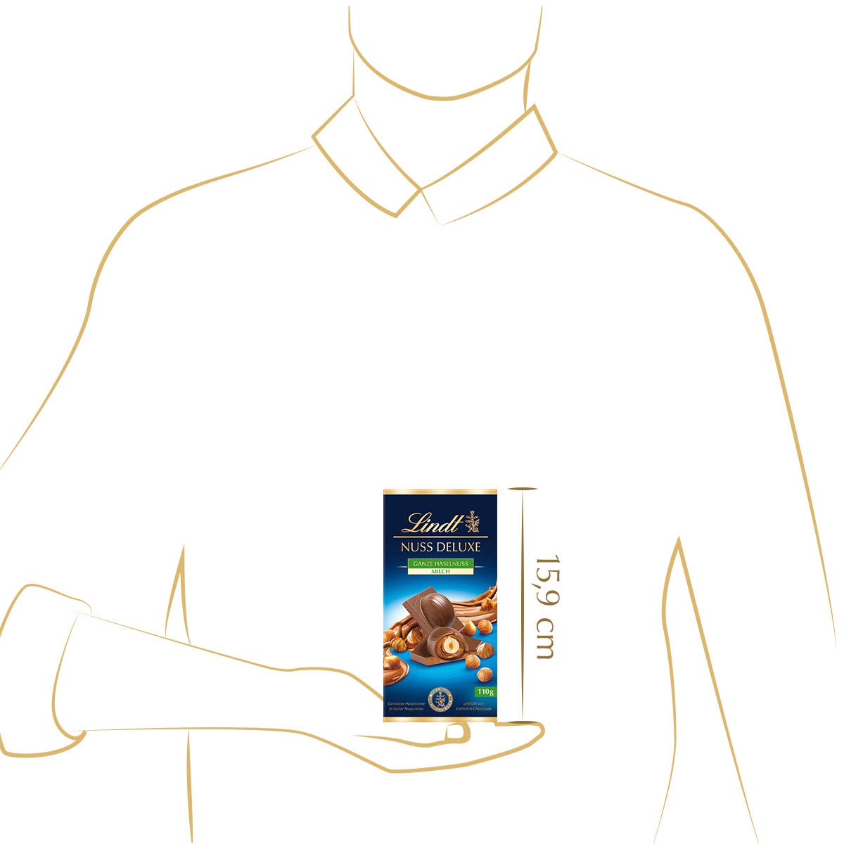 Nuss Deluxe Vollmilch Haselnuss, 110g