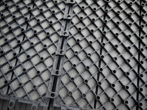 Gartenfreude WPC-Fliesen, Set, 10 St., 0,9 m², mit Klickfunktion