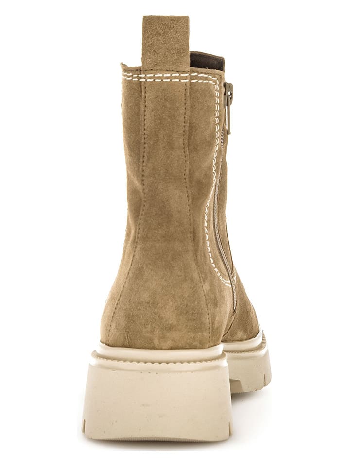 Gabor Leder-Chelsea-Boots in Khaki günstig kaufen